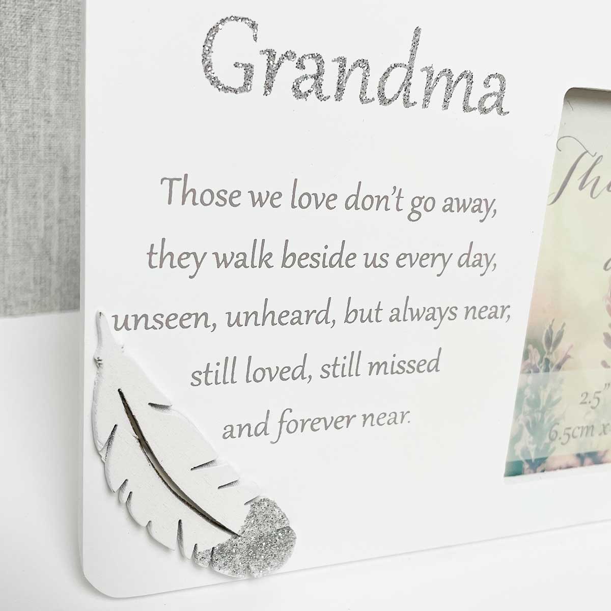 White Wooden Sentimental Memorial Photo Frame - Grandma