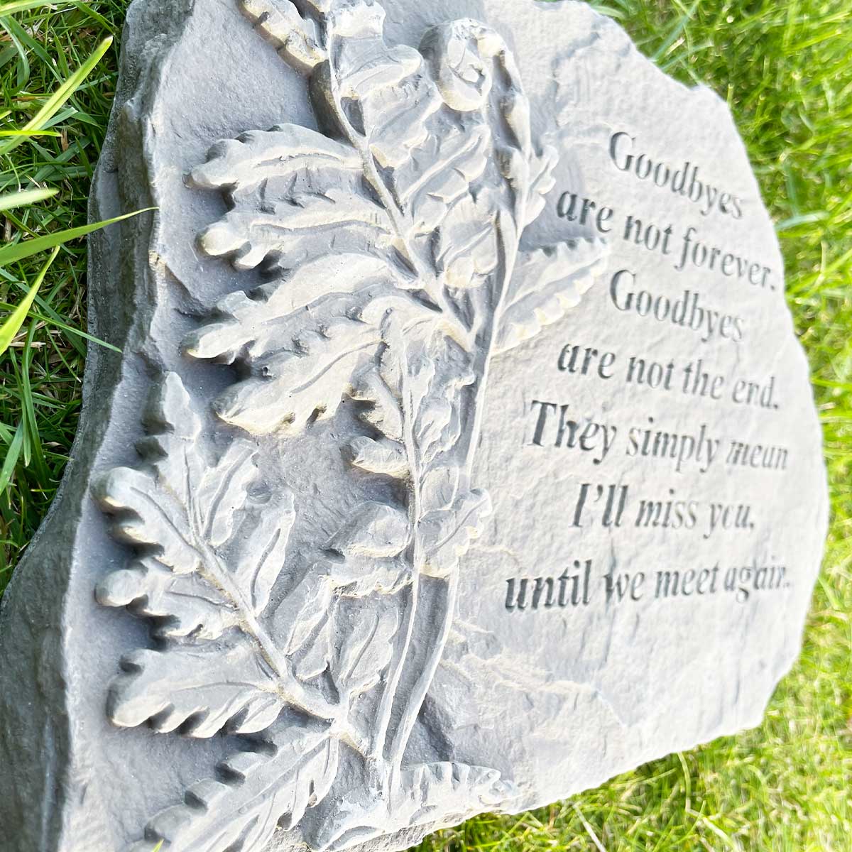 'Goodbyes Are Not Forever' Large Outdoor Memorial Stone