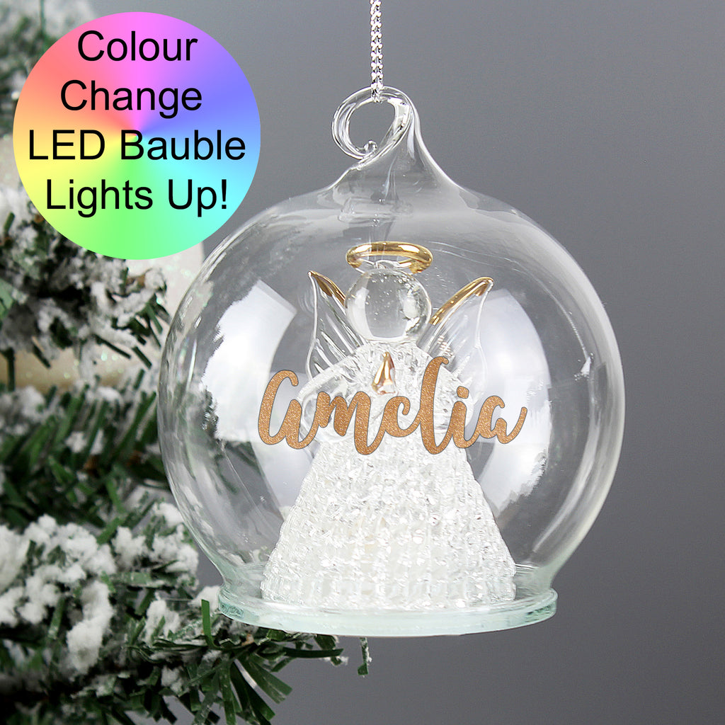 personalised light up baubles