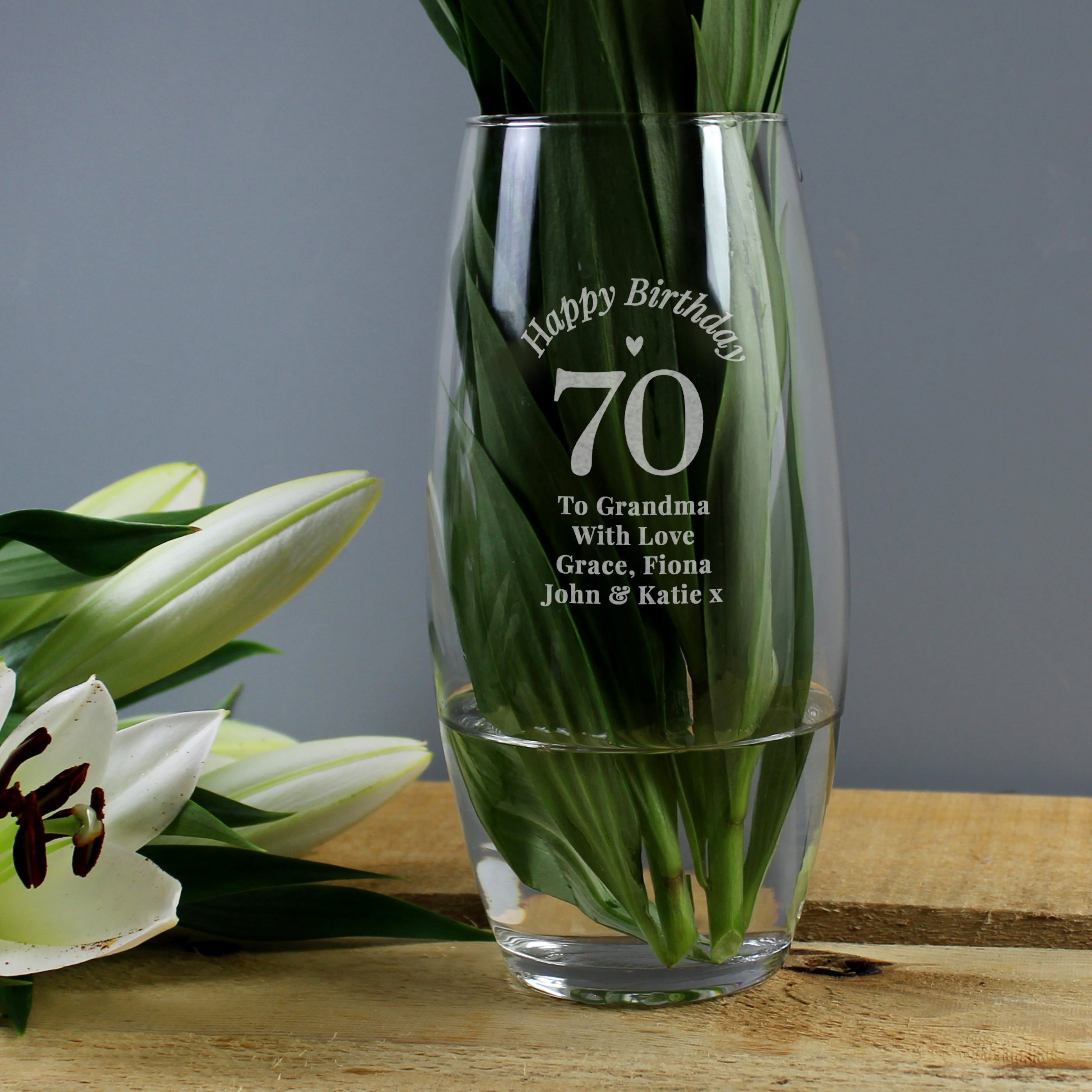 Personalised Milestone Happy Birthday Glass Vase