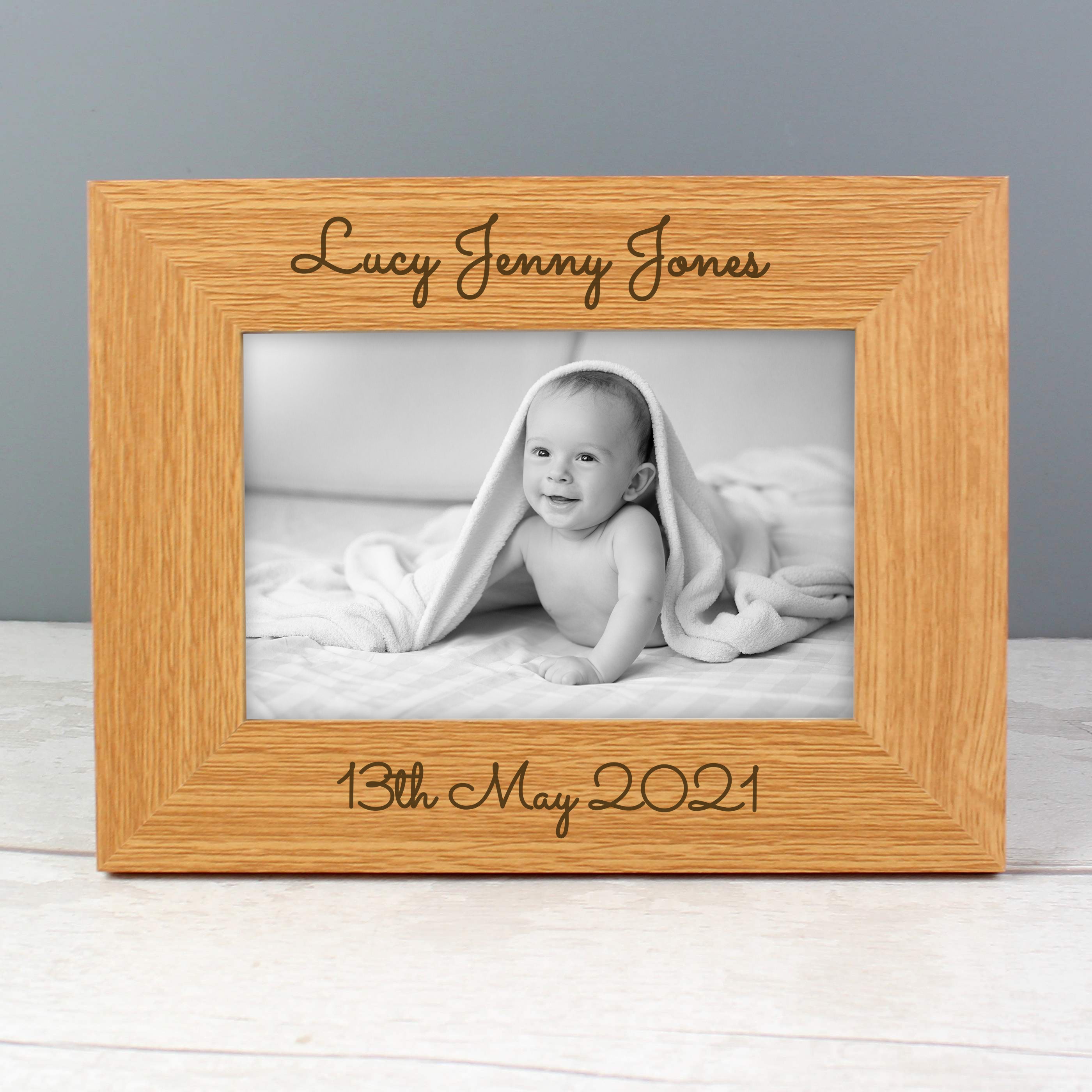 Personalised Free Text 6x4 Wooden Photo Frame