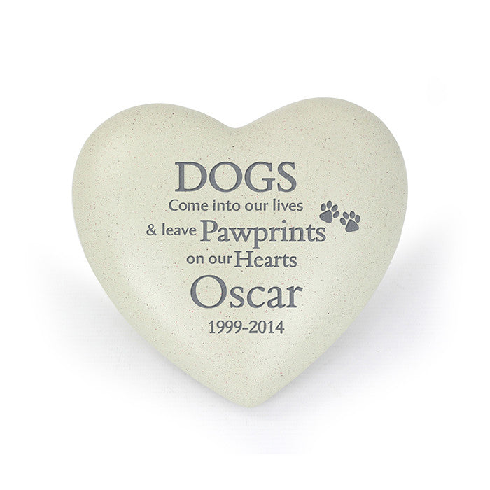 Dog Pawprints Heart Memorial