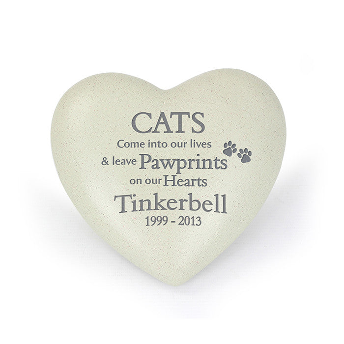 Cat Pawprints Heart Memorial