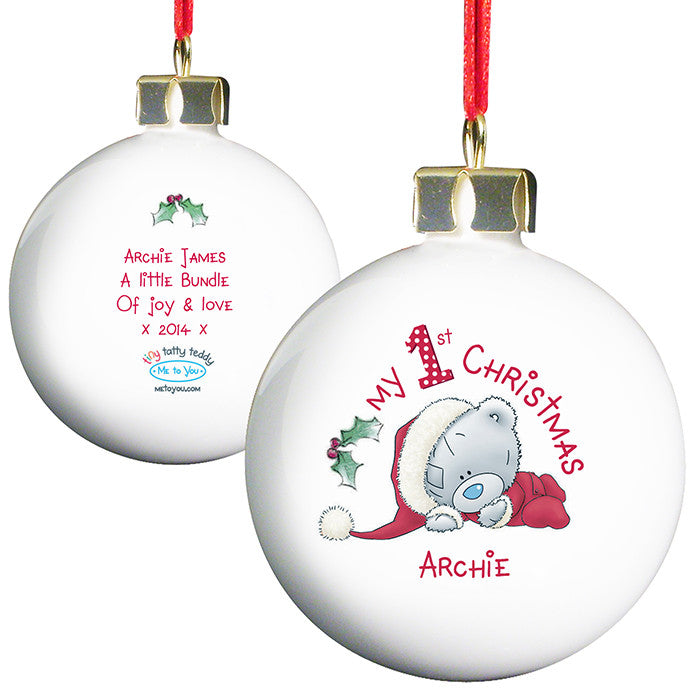 Personalised 'My 1st Christmas' Bauble - 'Me To You'