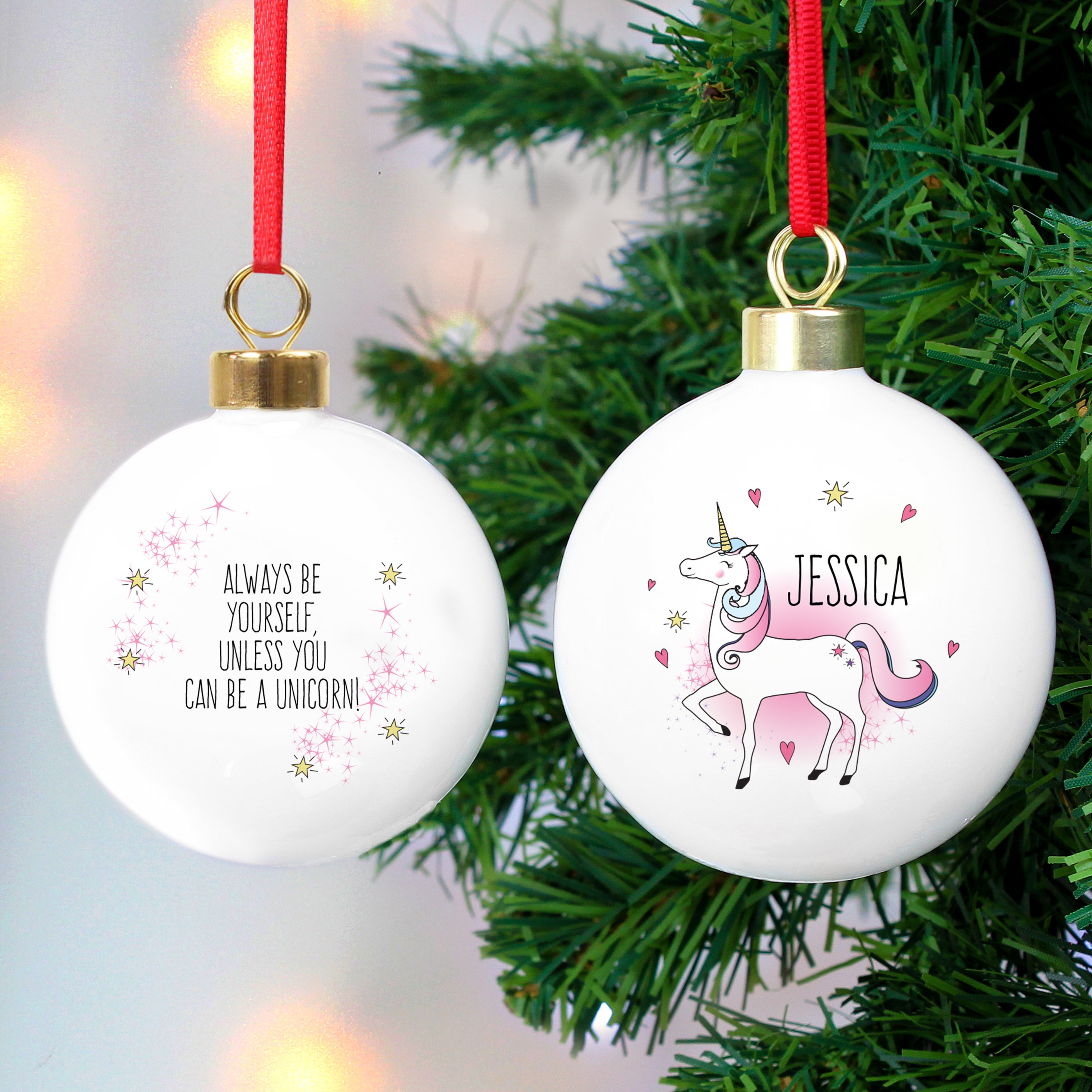 Personalised Unicorn Bauble