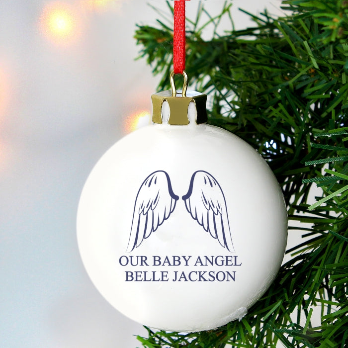 Personalised Angel Wings Bauble