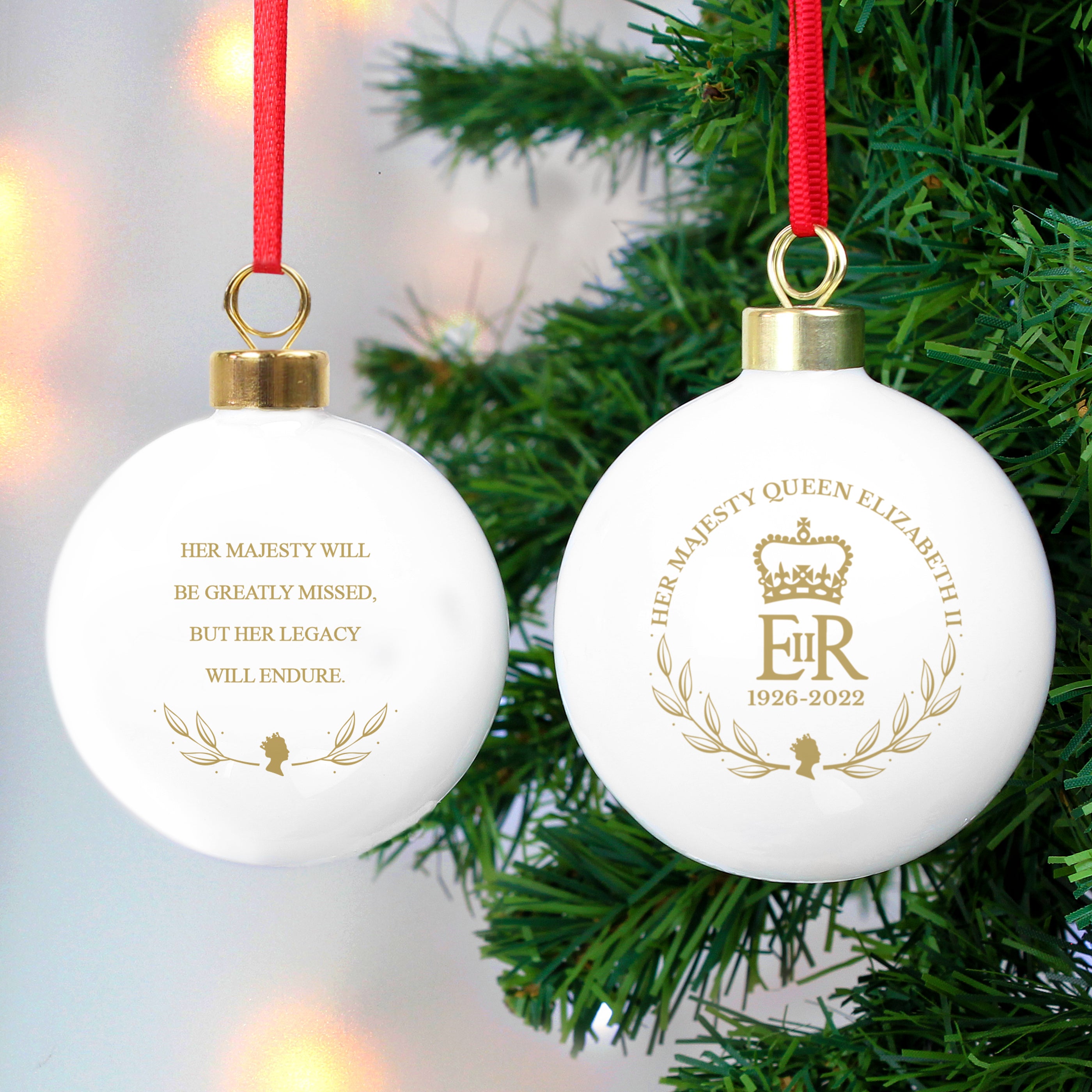 Personalised Queen Elizabeth II Commemorative Bauble