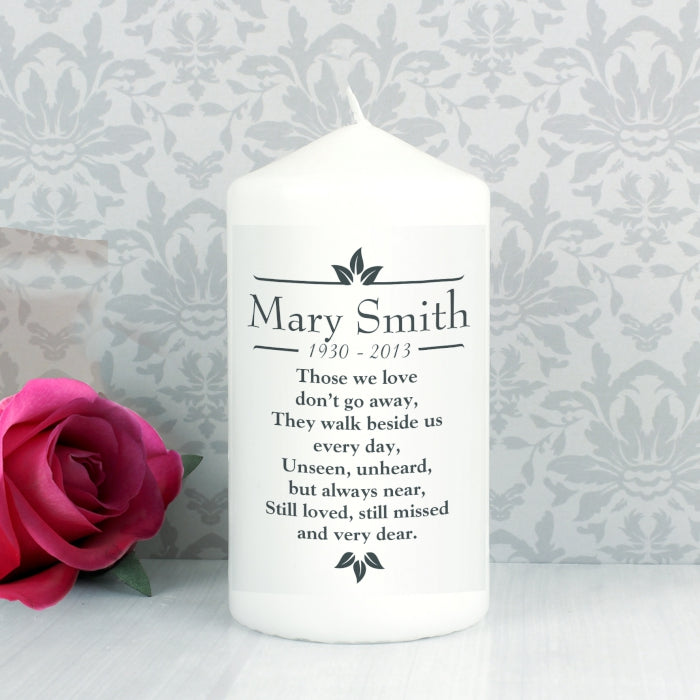 Personalised Sentiments 'Those We Love' Pillar Candle