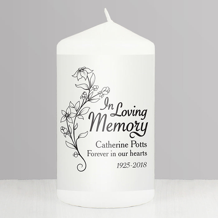 Personalised 'In Loving Memory' Pillar Candle