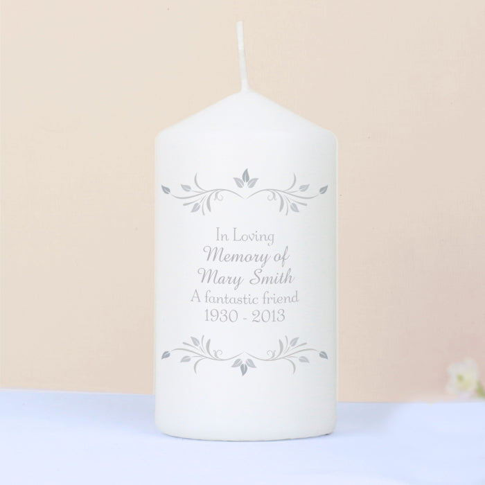 Personalised Sentiments Pillar Candle - Your Message