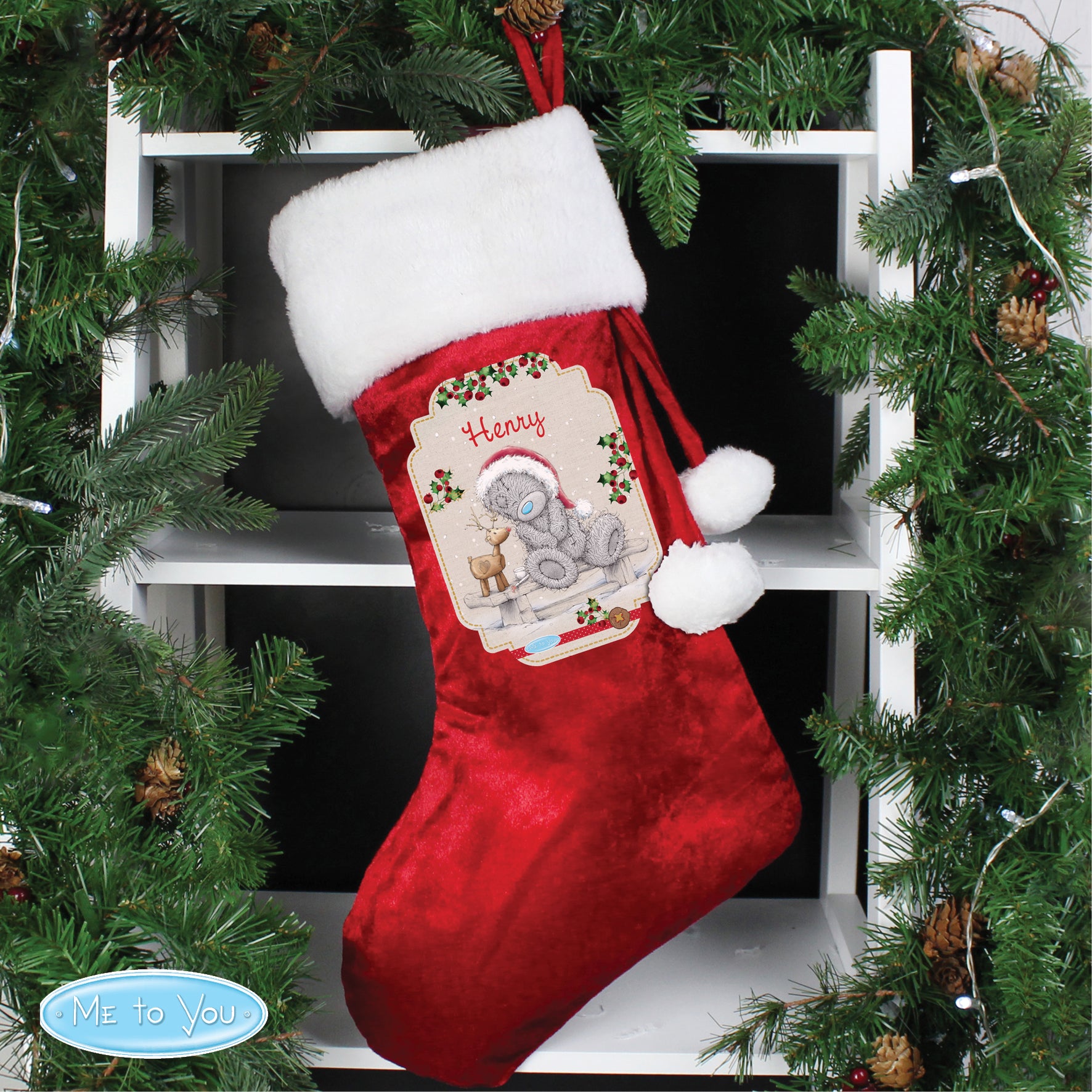 Personalised Luxury Red Christmas Stocking - 6 Designs