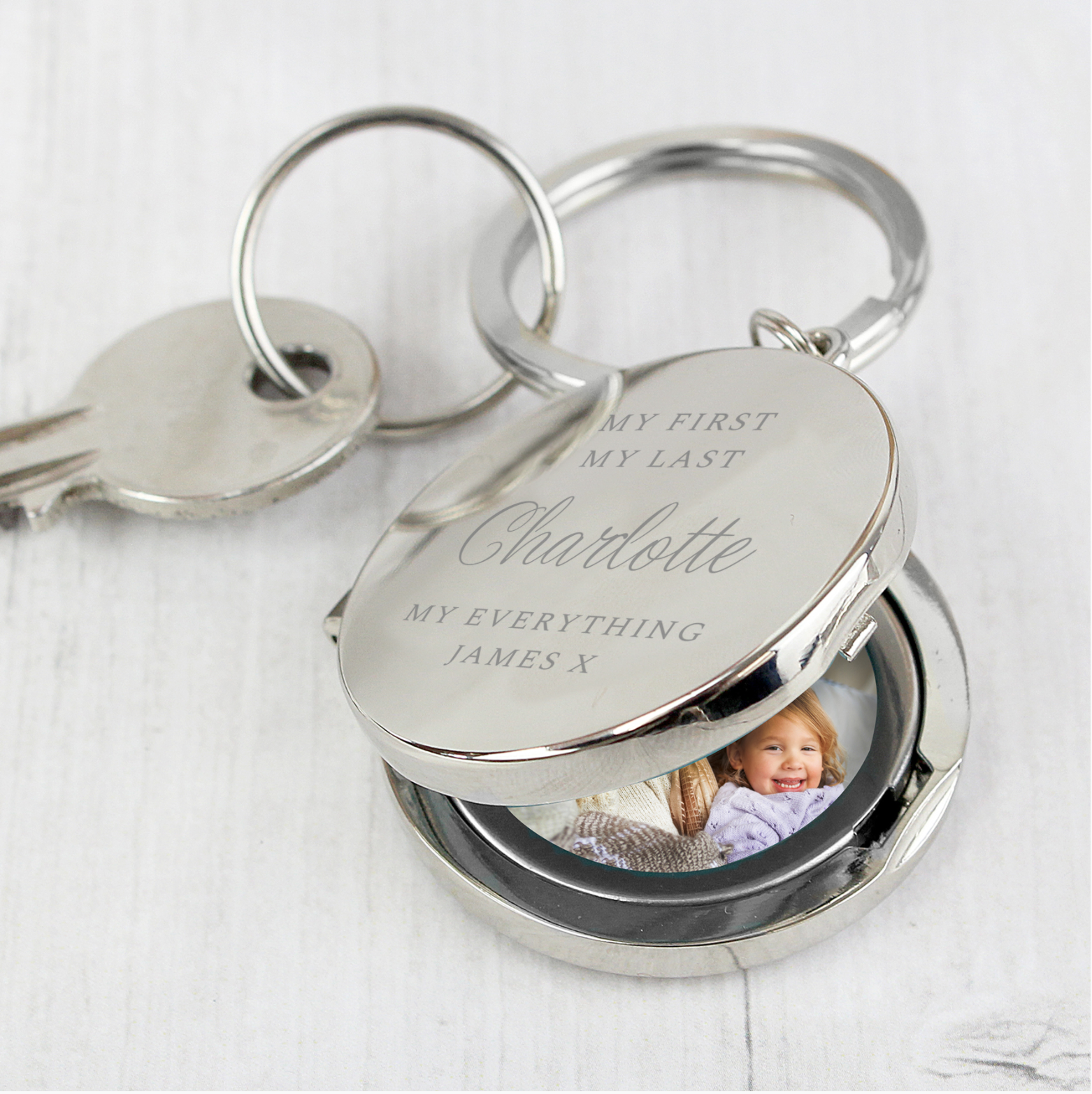 Personalised Classic Photo Keyring - Any Message/Occasion