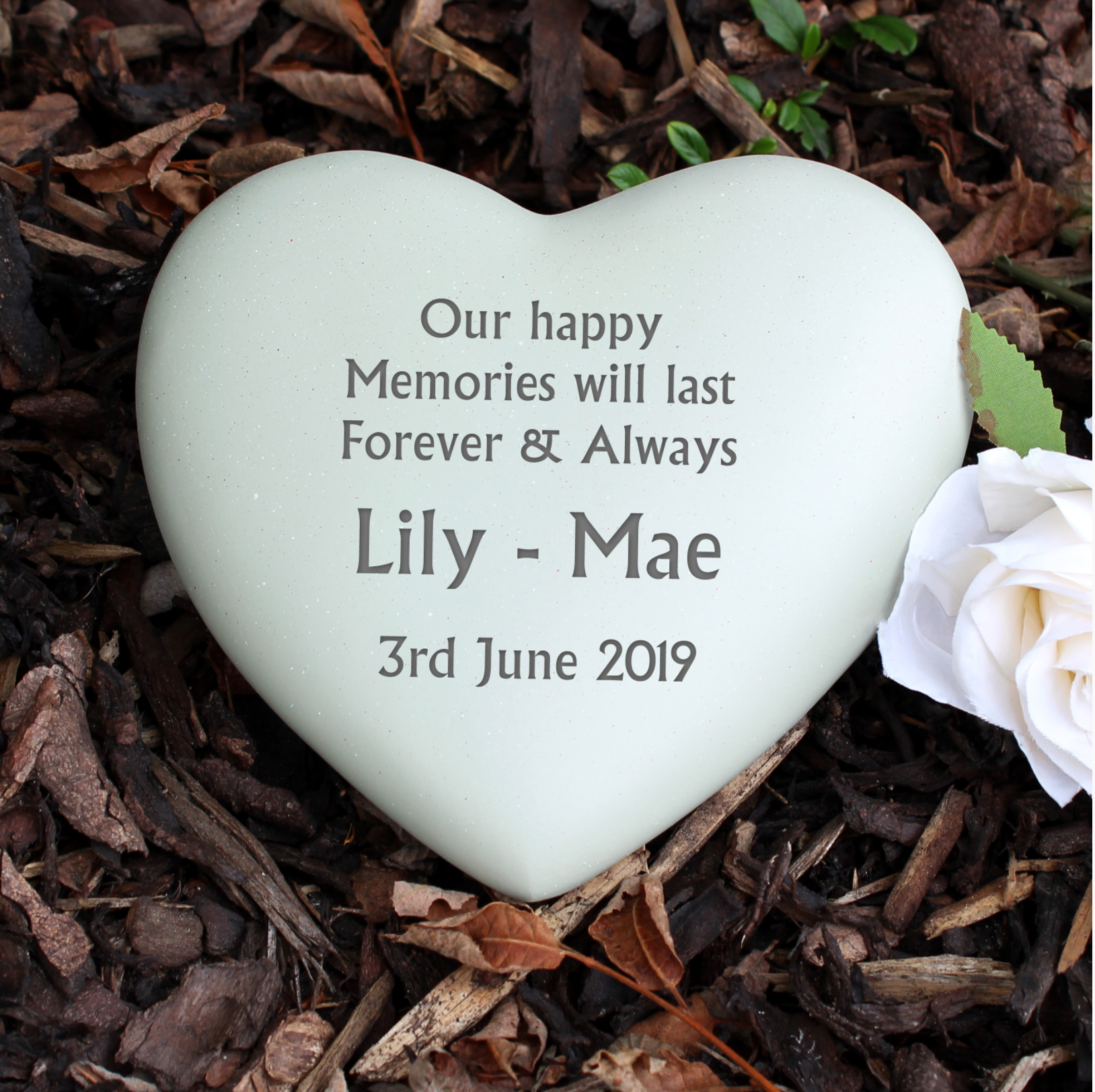 Personalise your Graveside Heart Memorial