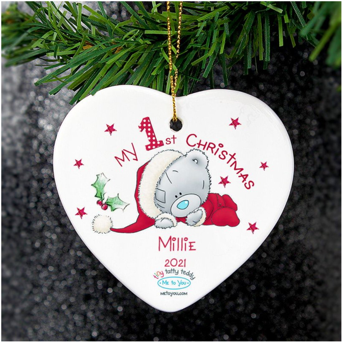 Christmas Tree Decoration, 'My 1st Christmas', Me to You Ceramic Heart