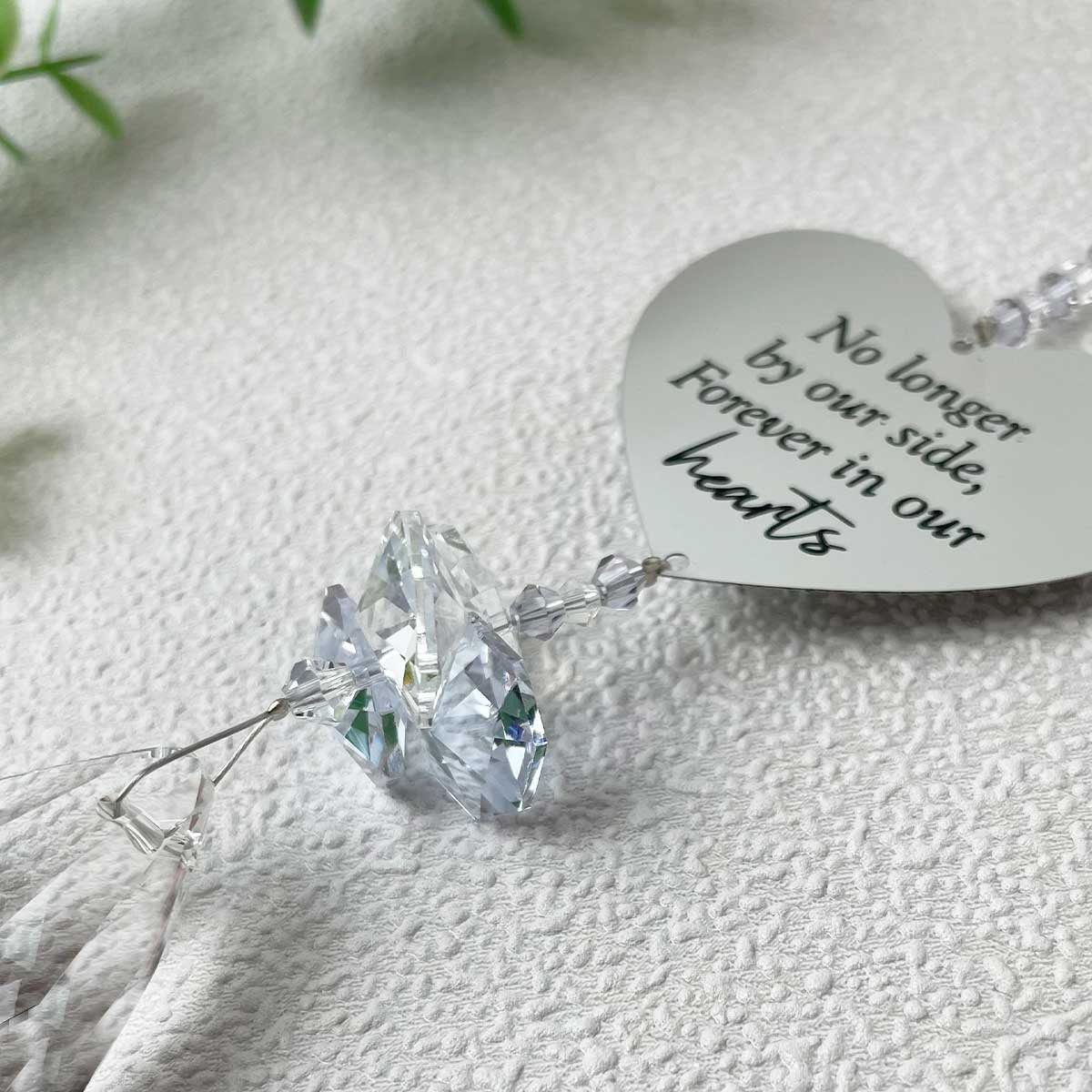 Crystal Metal Hanging Heart Memorial Sun Catcher