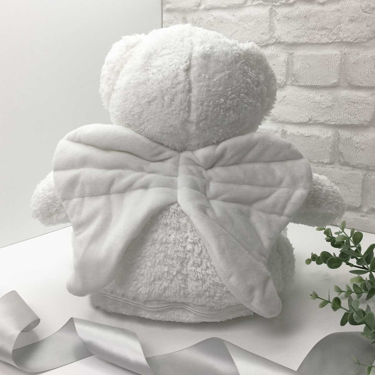 Personalised Angel Wings Record-A-Voice Keepsake Memory Bear - White