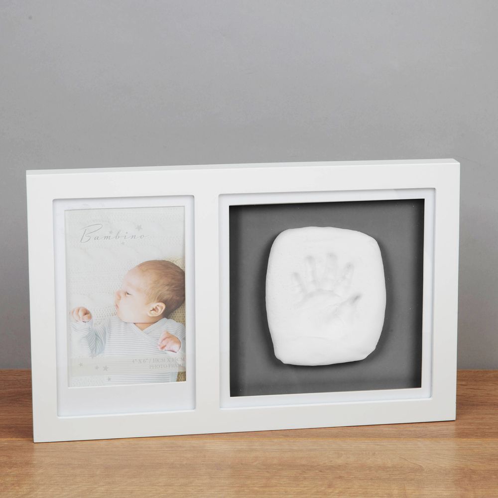 Bambino White Photo Frame with Clay Hand Print Kit