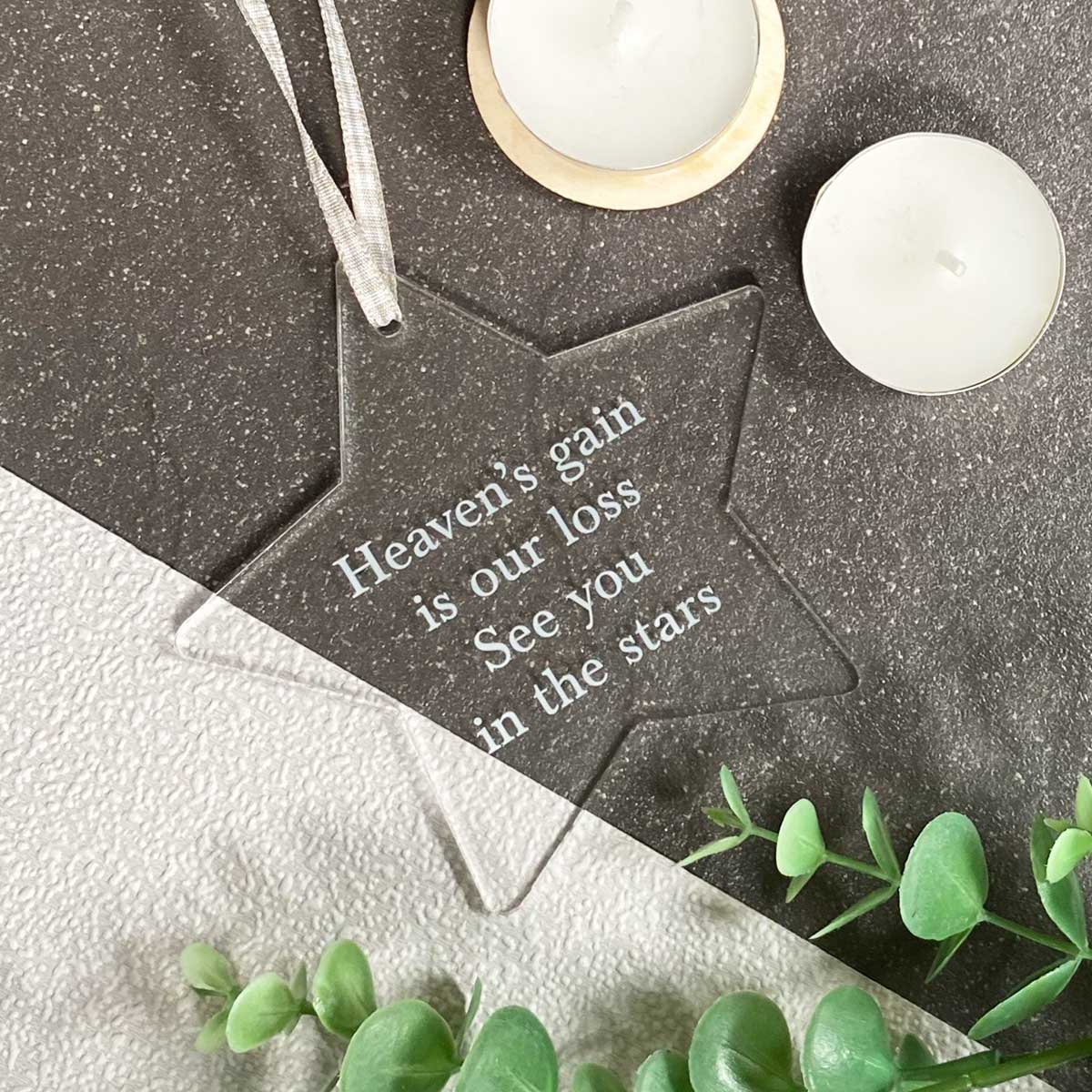 Acrylic Memorial Star Hanging Decoration for Pets