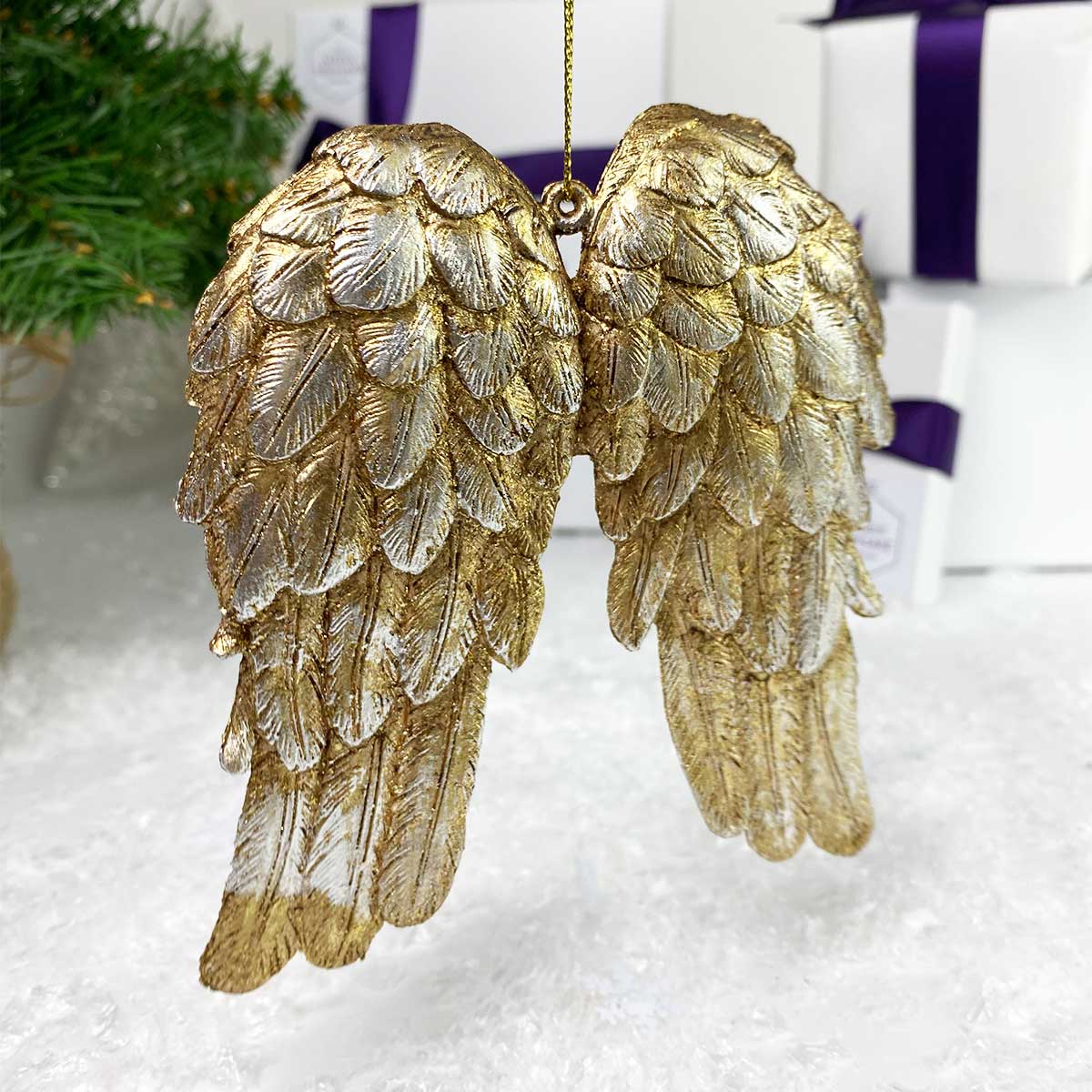 Gold Angel Wings Hanging Decoration