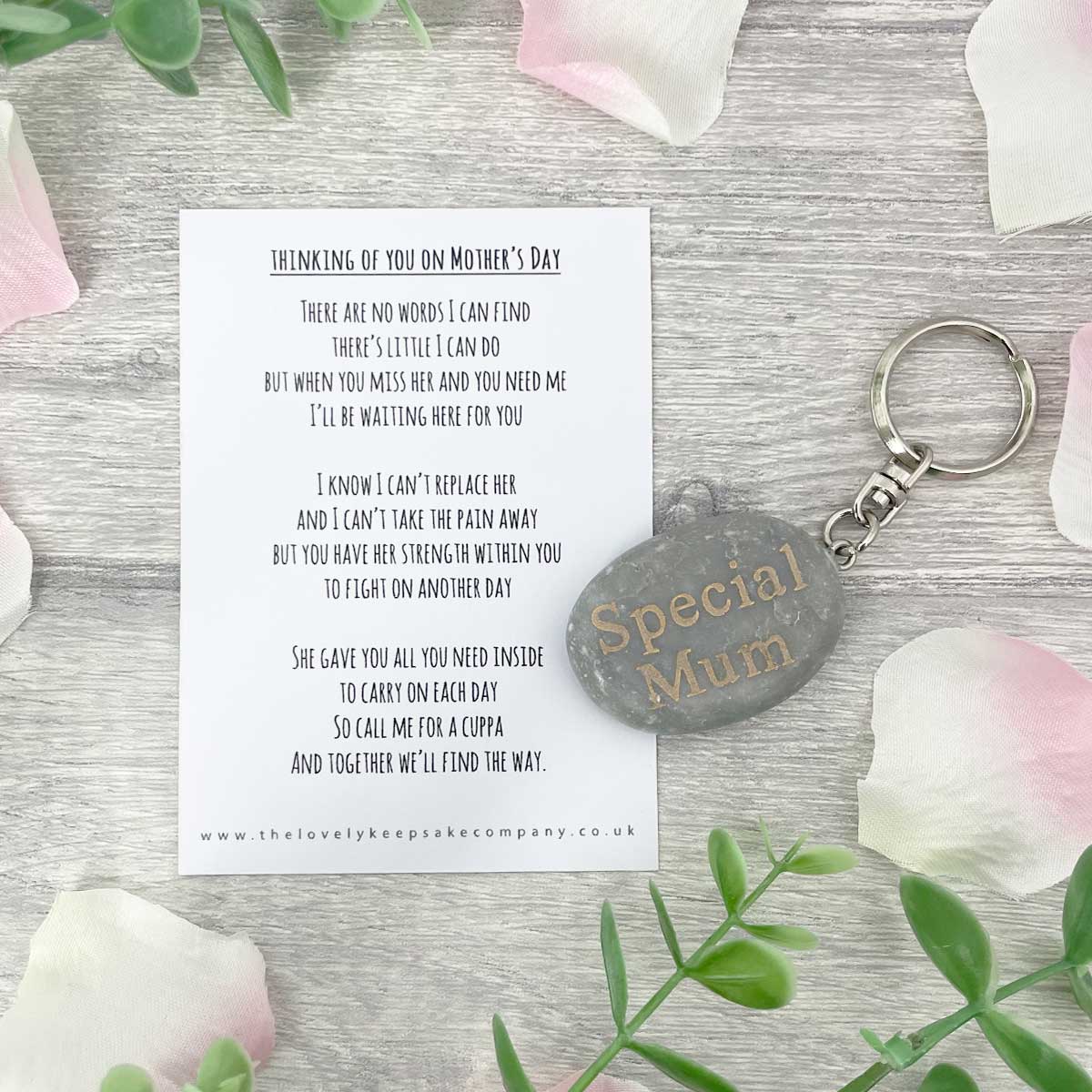 Thinking Of You On Mother's Day 'Special Mum' Memorial Marble Keyring