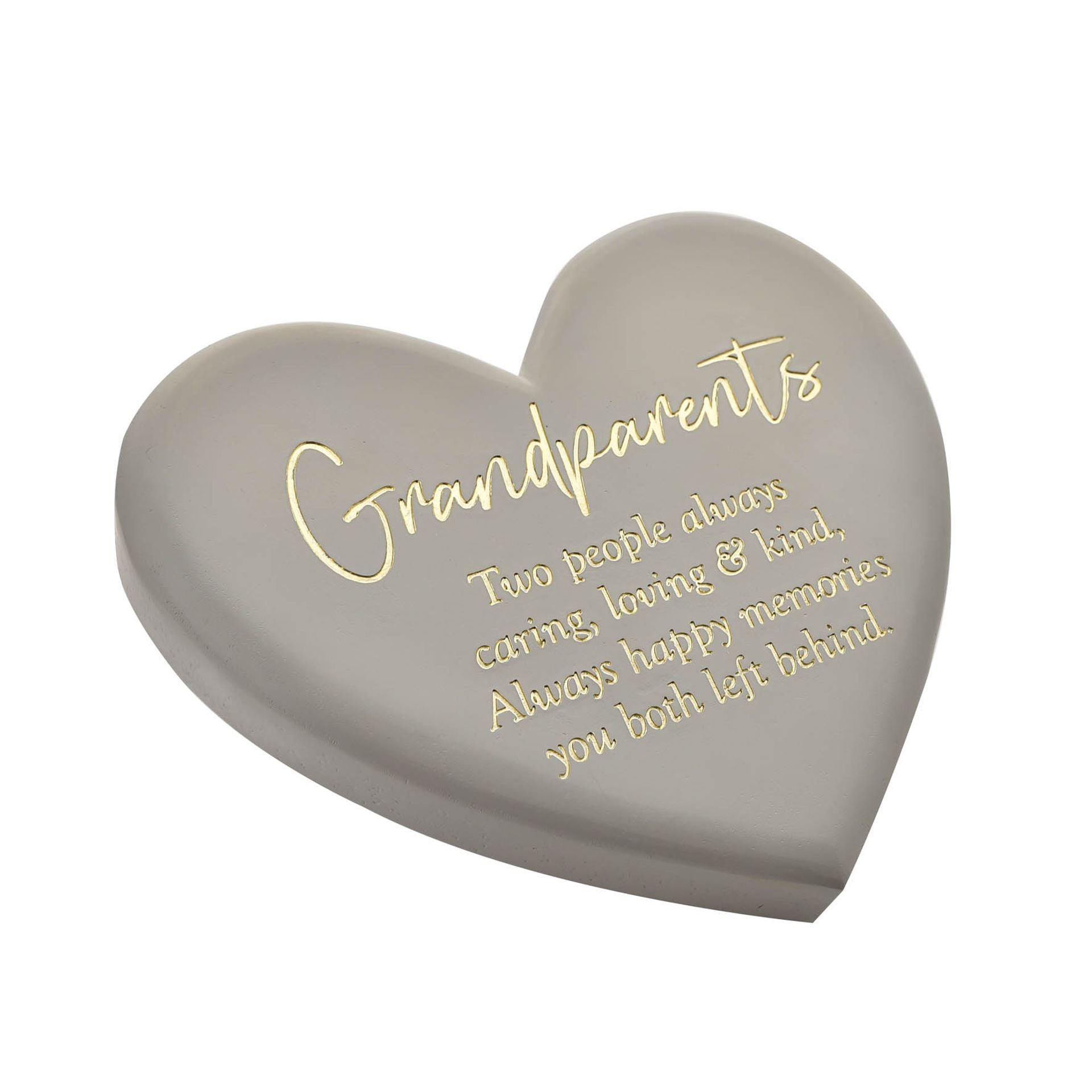 Large 22.5cm Memorial Graveside Heart Stone - Grandparents