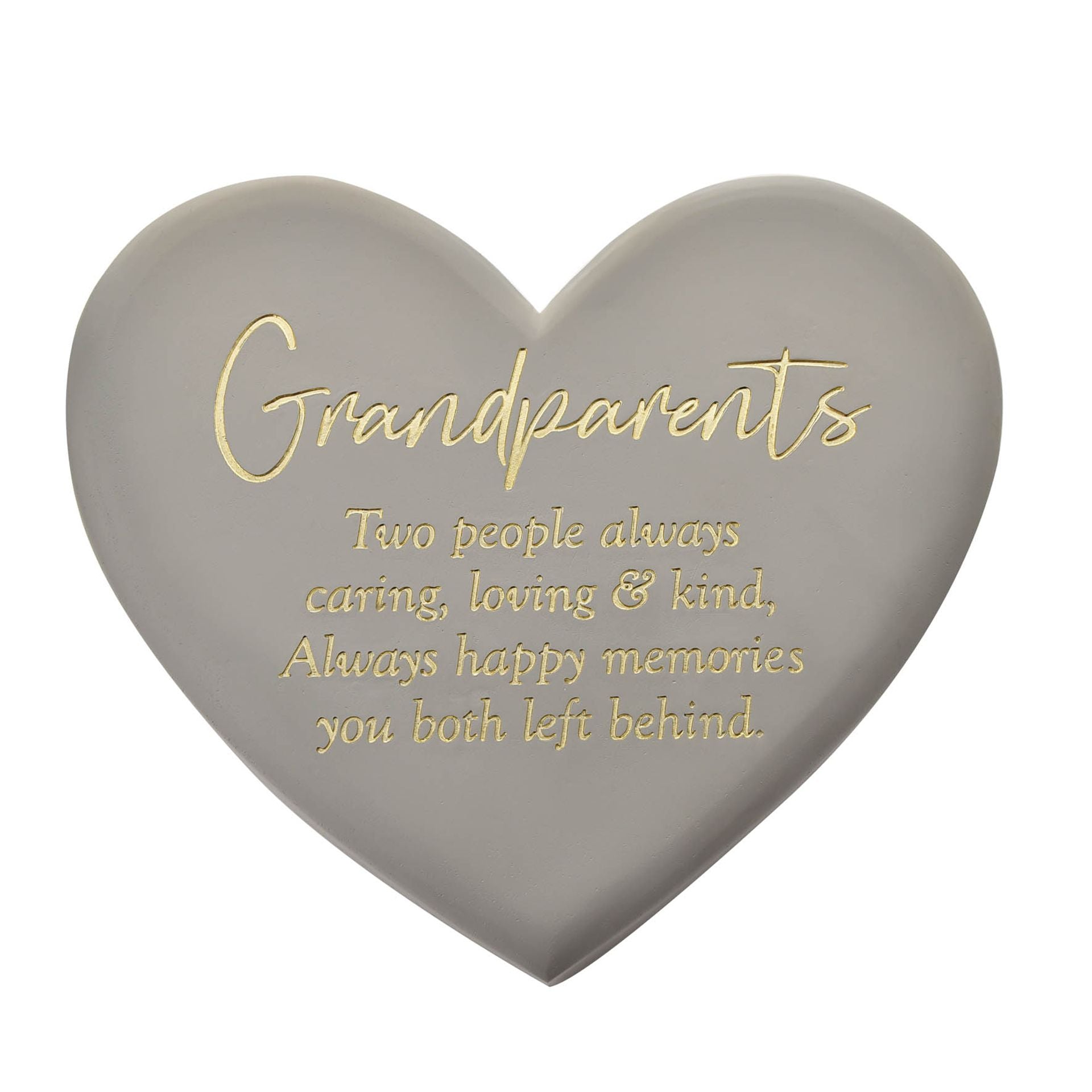 Large 22.5cm Memorial Graveside Heart Stone - Grandparents