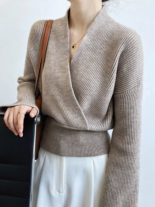 Strickpullover mit V-Ausschnitt