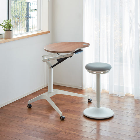 small work zone in living room with Risefit 3 small height adjustable table