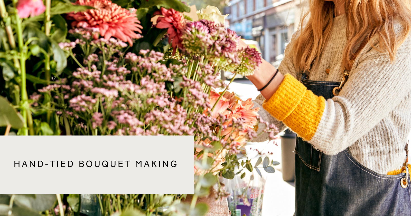 hand-tied bouquet making workshop with Botanique Workshop in Islington London