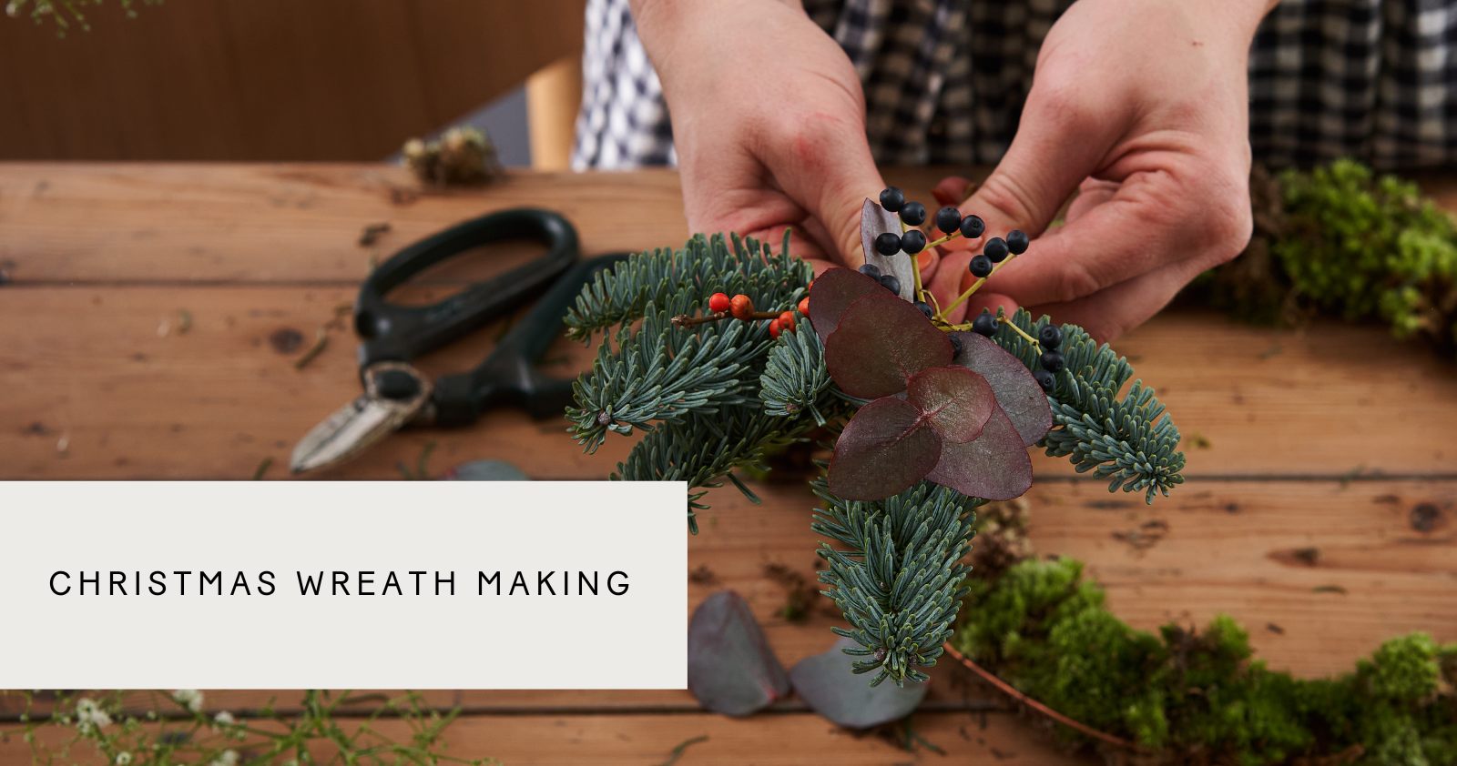 christmas wreath making workshops 2023 for corporate team parties and private celebrations