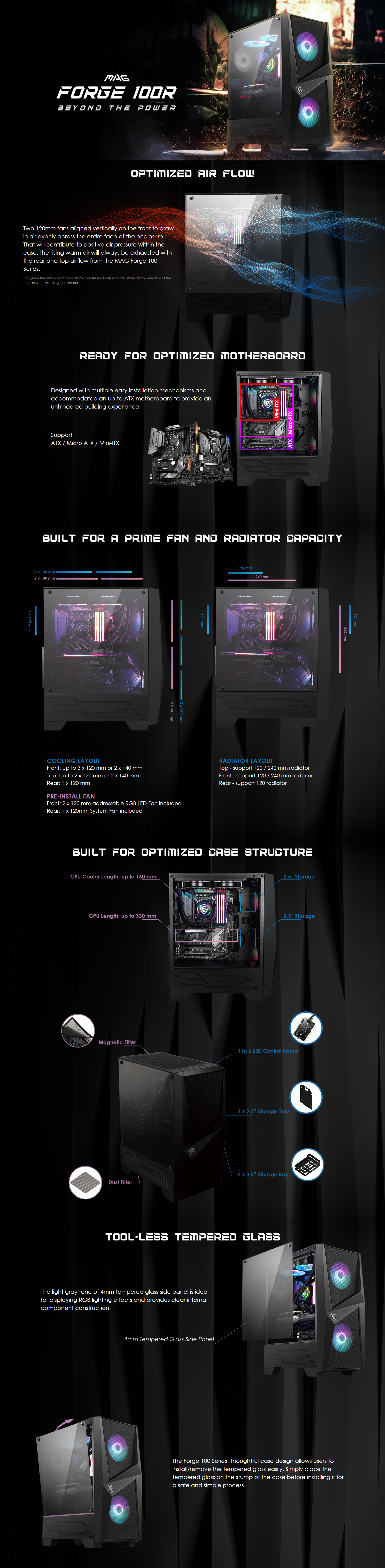 Best MSI MAG FORGE 100R MID TOWER GAMING COMPUTER CASE Price in