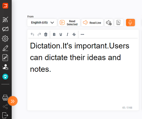Dictation function