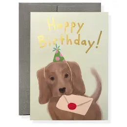 Dog Birthday Greeting Card - b invited