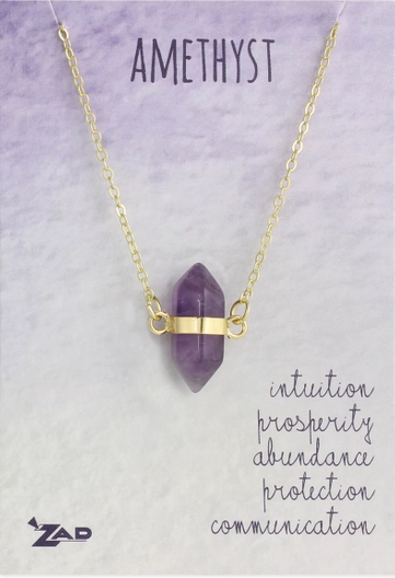 Healing Crystal Amethyst Stone Necklace