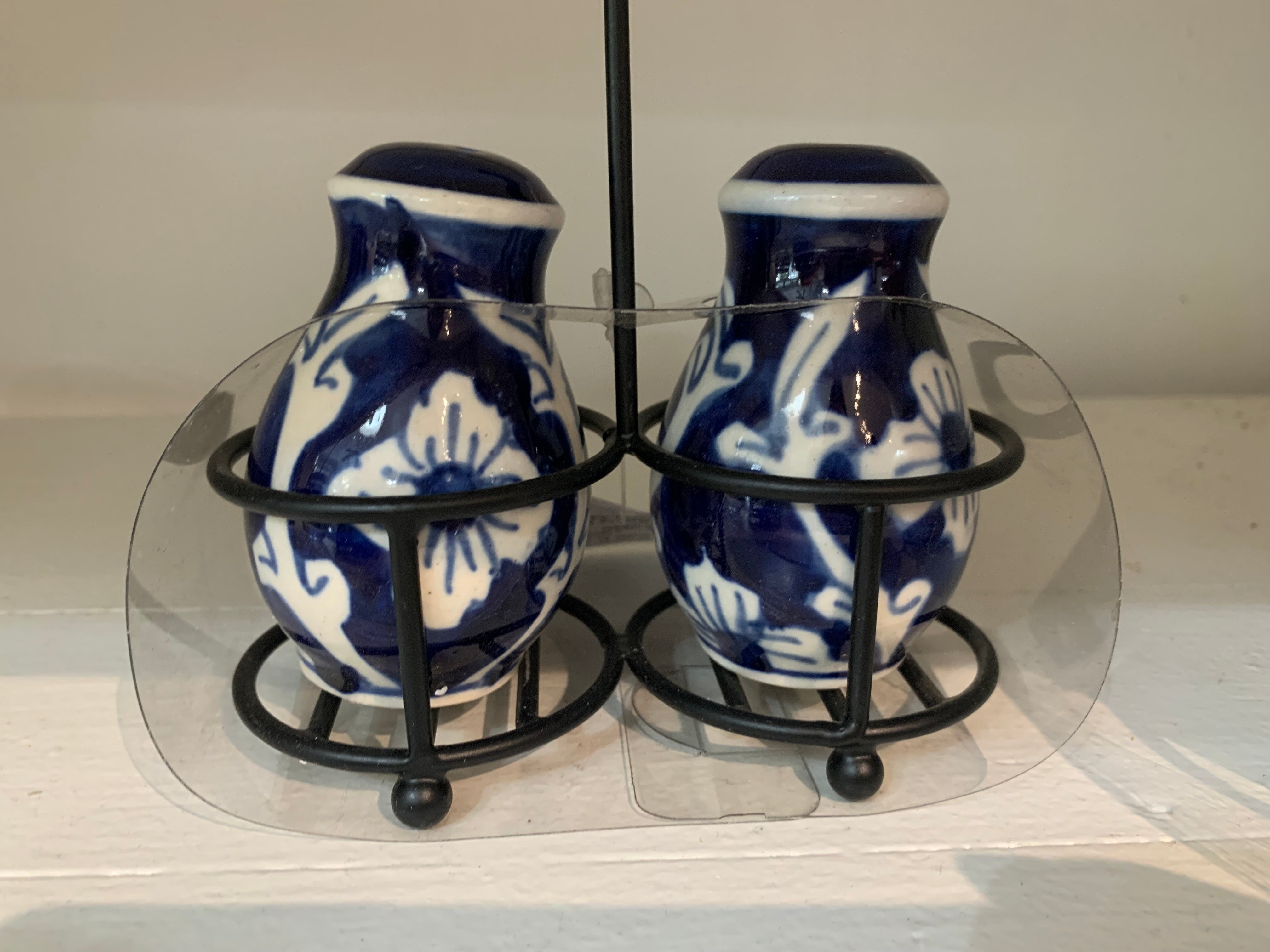 Blue Ceramic Salt & Pepper Shakers