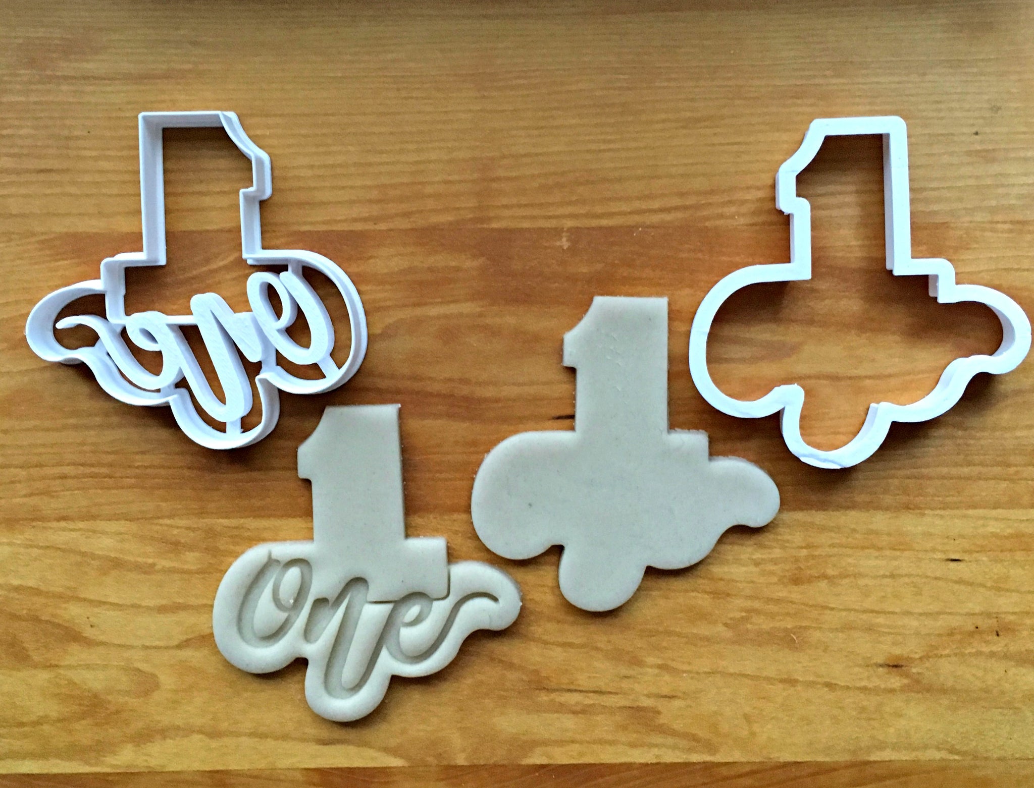 Set of 2 Lettered Number 1 Cookie Cutters/Dishwasher Safe | Sweet