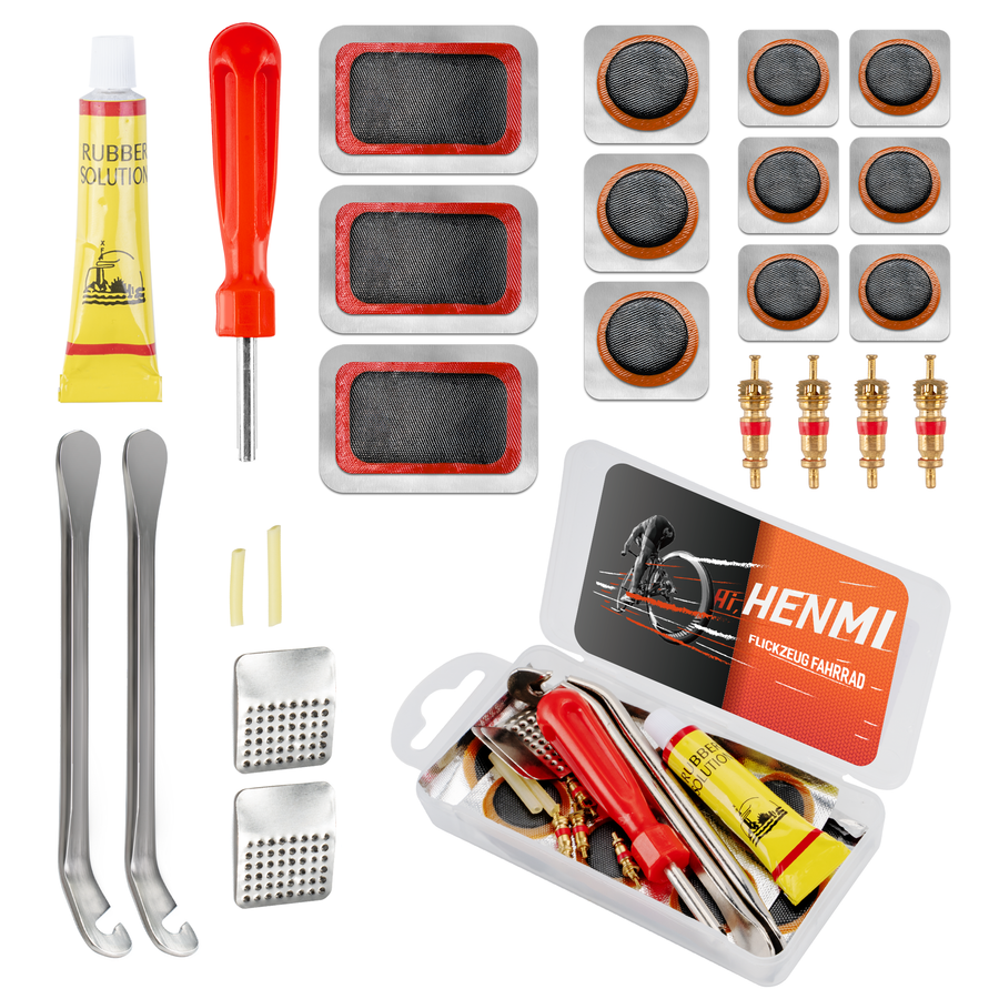 HENMI Fahrradventil Adapter Set, Alle Ventiladapter Fahrrad, Autoventil  Adapter und französisches Ventil Adapter mit Sortierbox, Luftpumpe Adapter