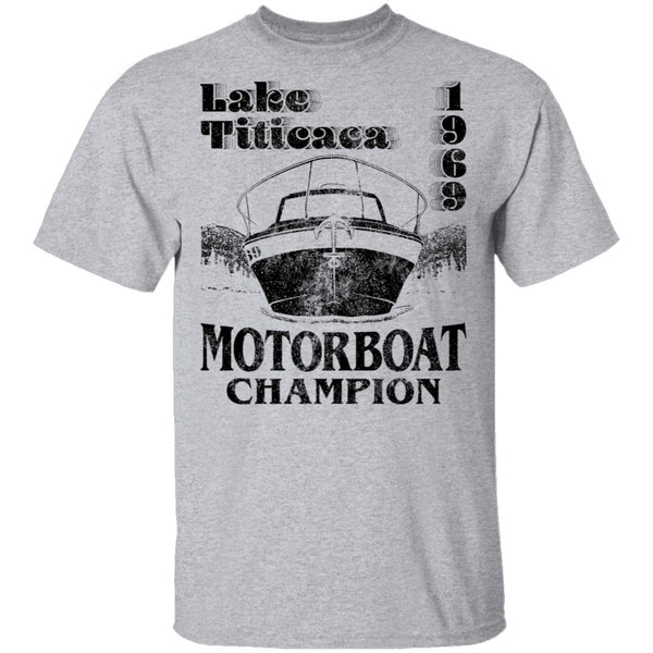 lake titicaca motorboat champion t shirt