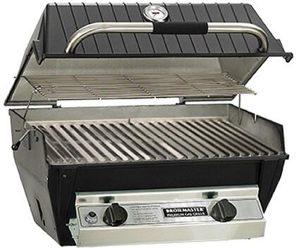 Broilmaster Infrared Series 27' Built-In Liquid Propane Grill with 2 Standard and Infrared Burners in Black-Natural