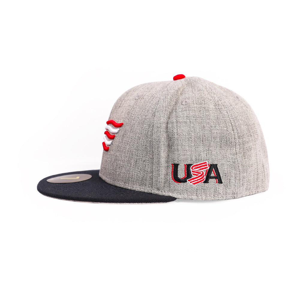 USA x Baseballism Bat Flag Cap - Grey | USA Baseball Shop