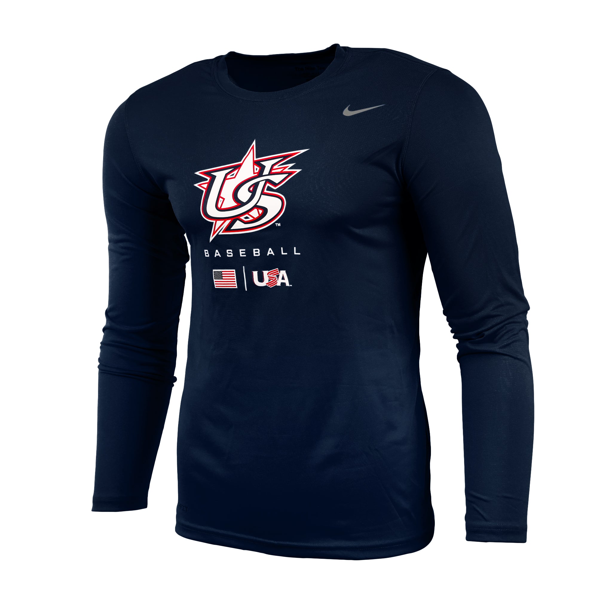 Navy Essential Logo Long Sleeve Legend Tee | USA Baseball Shop