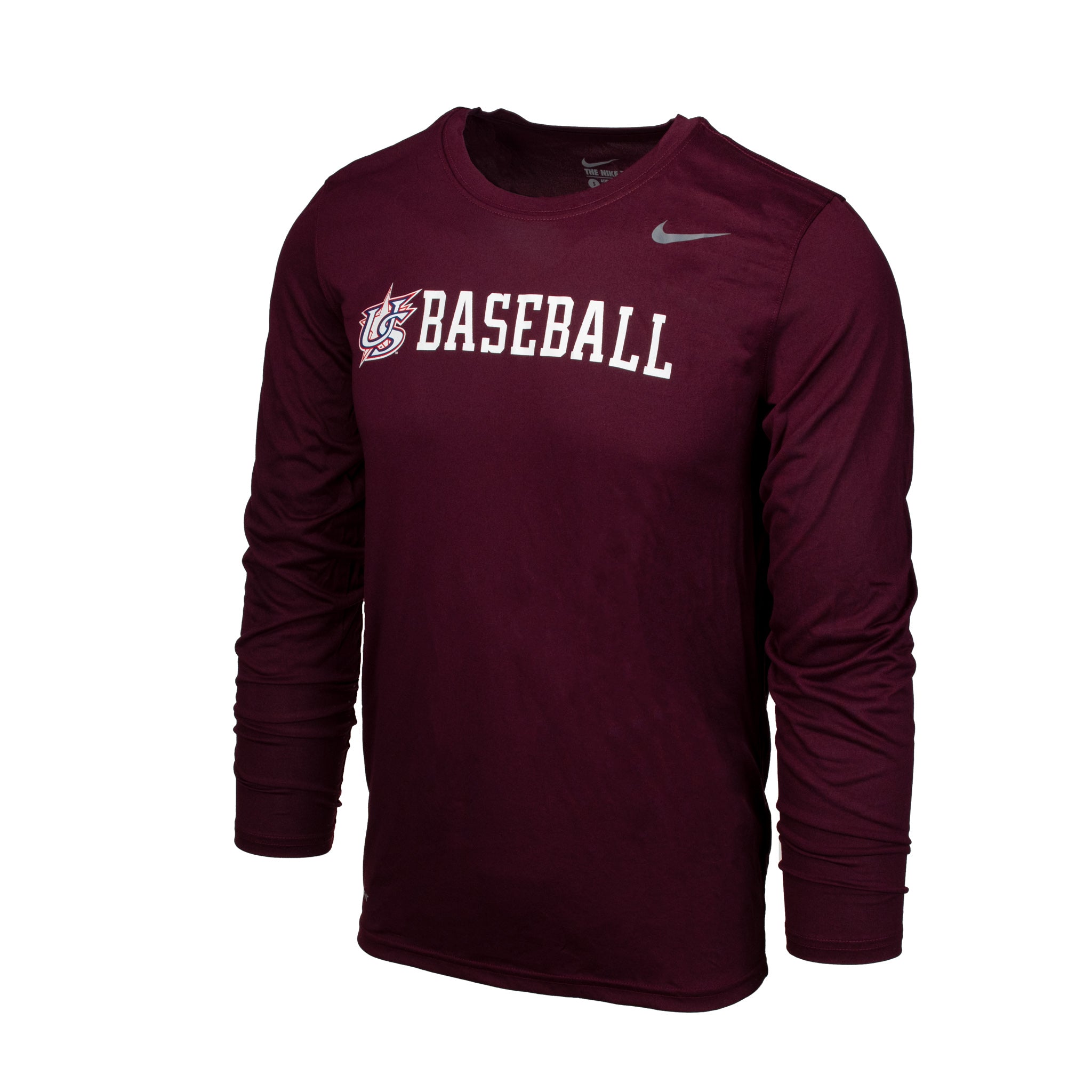 maroon baseball shirt