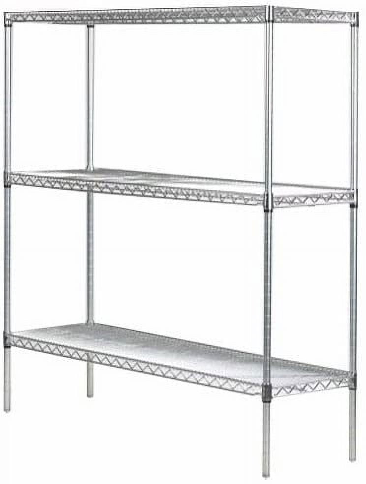 14 Deep x 72 Wide x 74 High 3 Tier Chrome Starter Shelving Unit