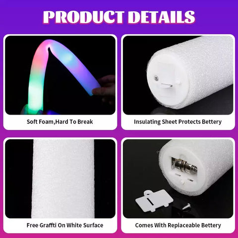 Foam LED Glow Sticks - Multi Colored - ElectricDanceCulture