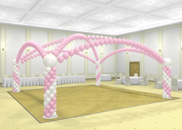 Wedding Dance Floor Columns And Pearl Arches Balloon Place