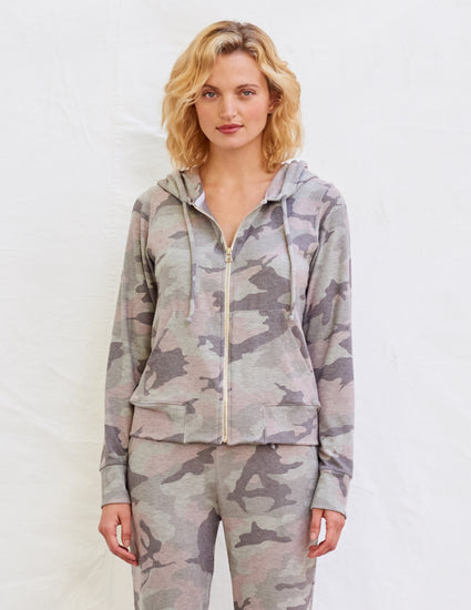 sundry varsity camo pullover