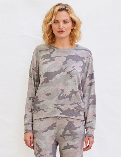 sundry camo trapeze sweatshirt