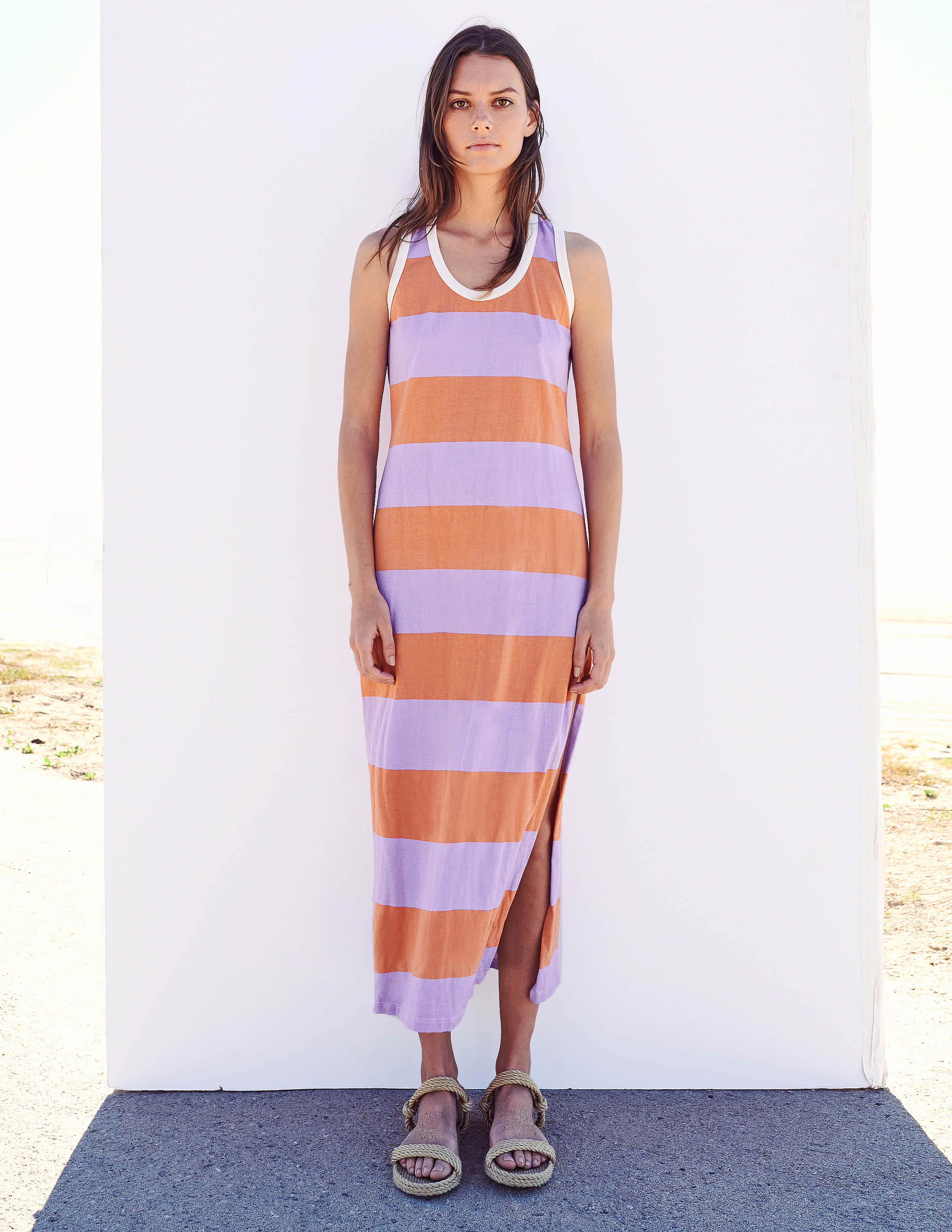 Sundry RUGBY STRIPE RACERBACK MAXI DRESS