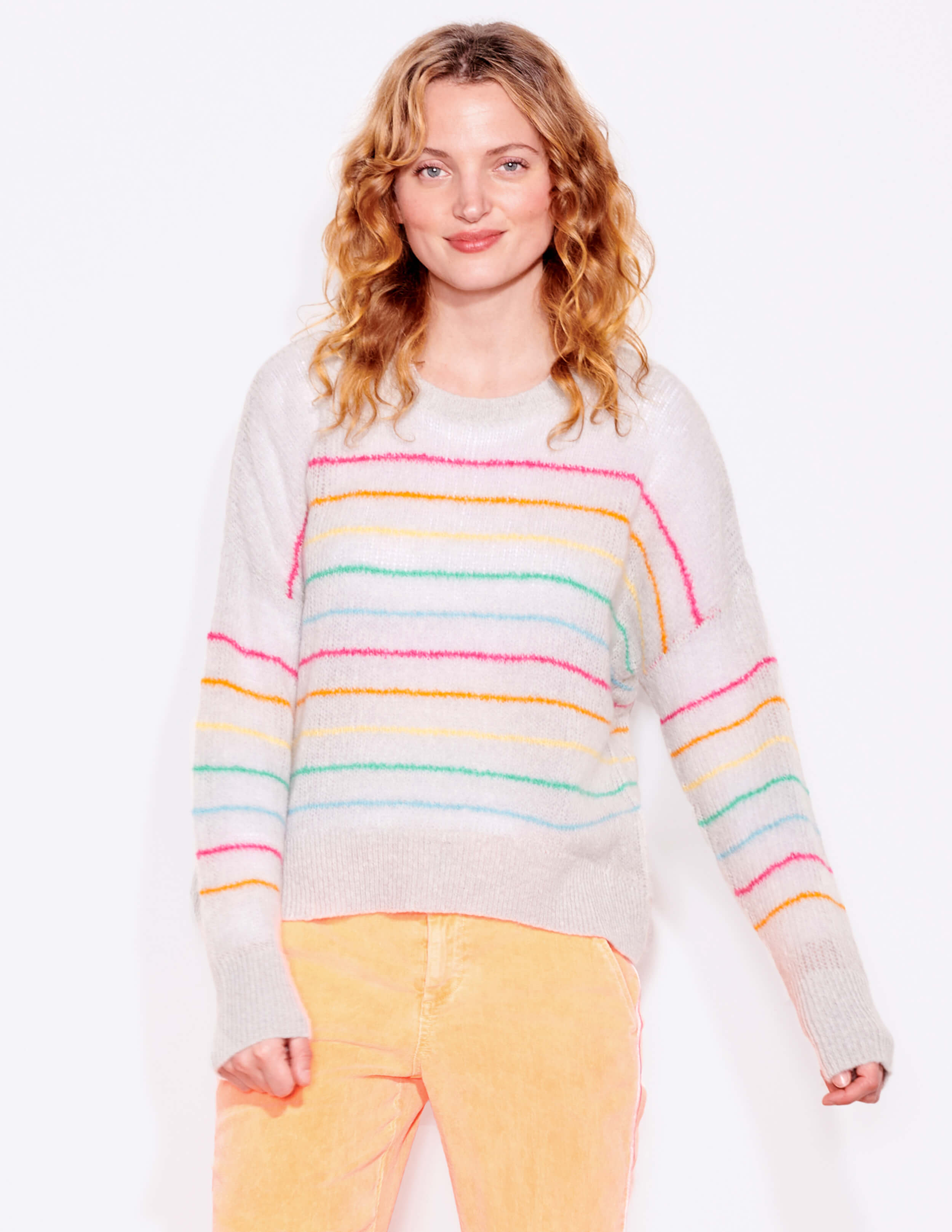 Sundry Rainbow Stripes Sweater