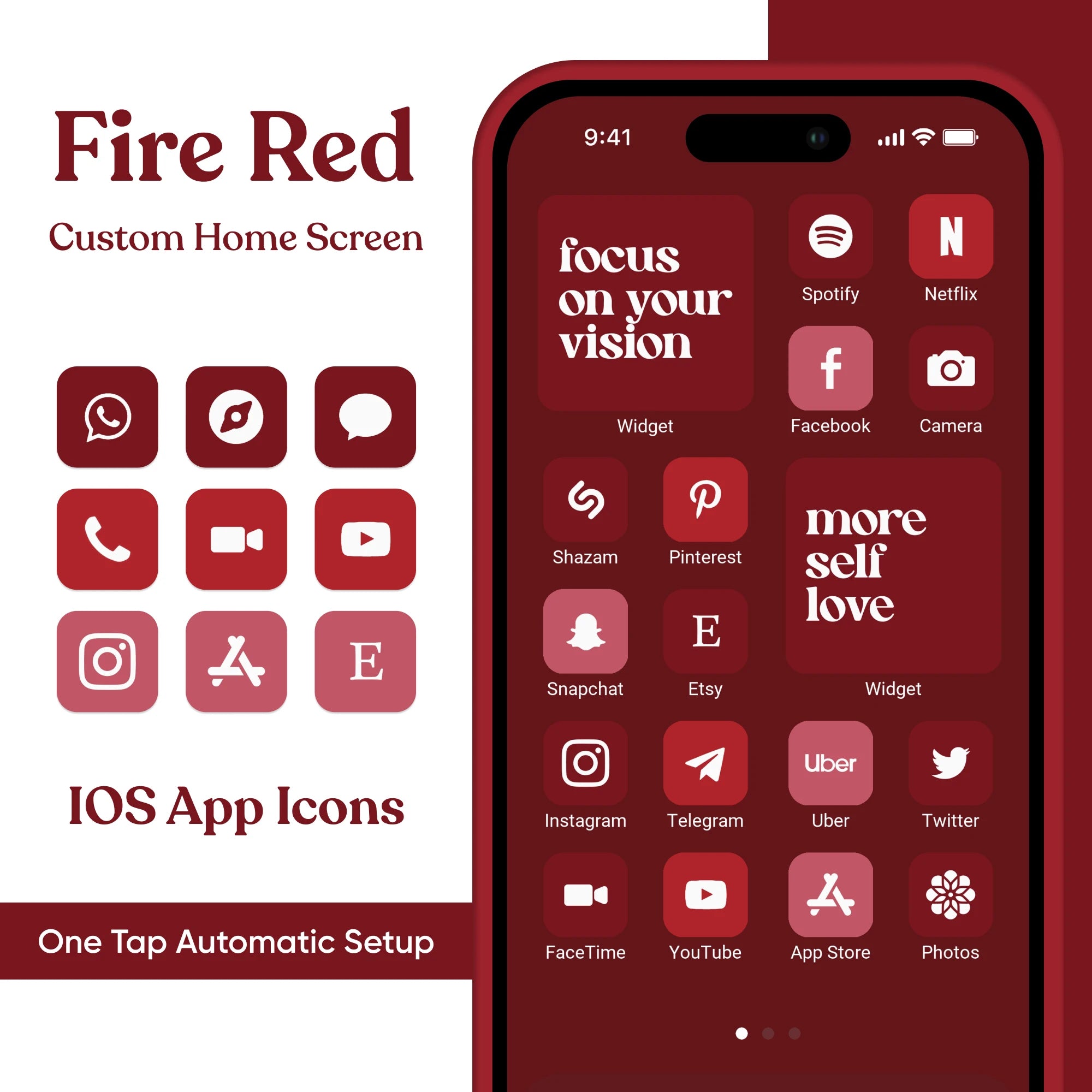 Fire Red iOS App Icons
